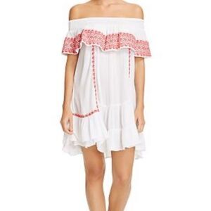 Muche muchette white gauze embroidered swing dress